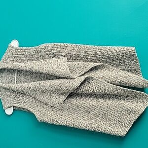 Jones New York Textured Knit Sweater - Black and Cream Cardigan Vest